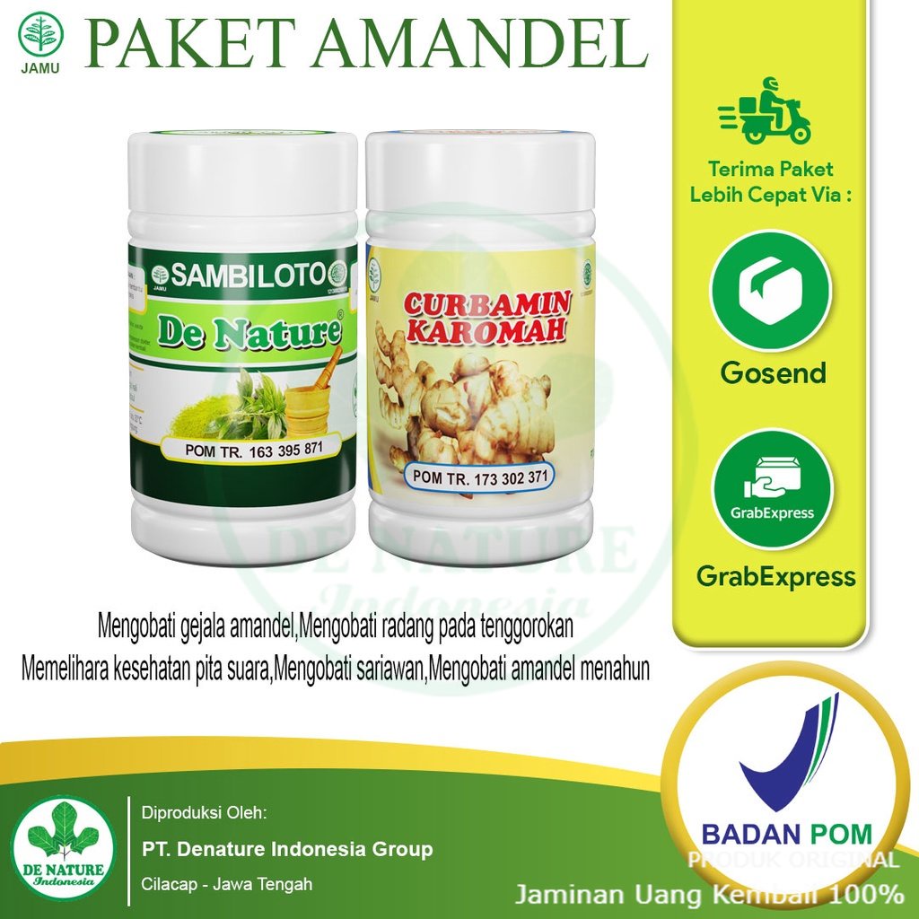 Herbal Amandel Anak - Dewasa Herbal Penghancur Amandel Tanpa Operasi Kapsul Tradisional