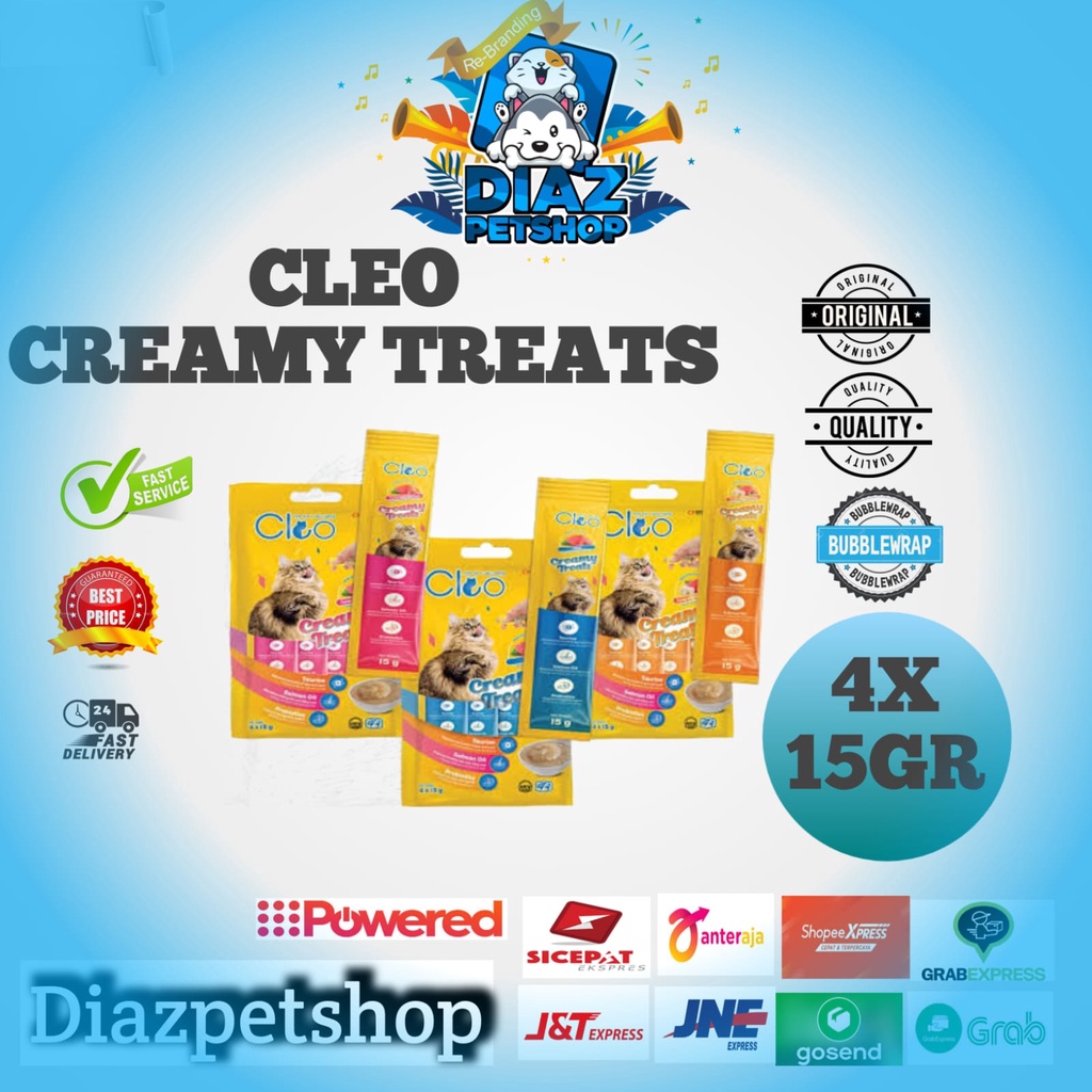 CLEO CREAMY ALL VARIAN / SNACK KUCING / MAKANAN RINGAN KUCING