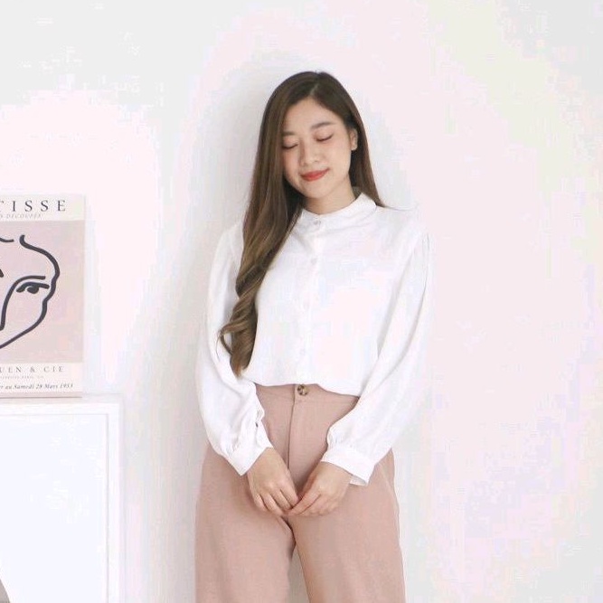 LIDYA KEMEJA CRINKLE WANITA / BLOUSE WANITA KOREA / KEMEJA CRINKLE SHANGHAI