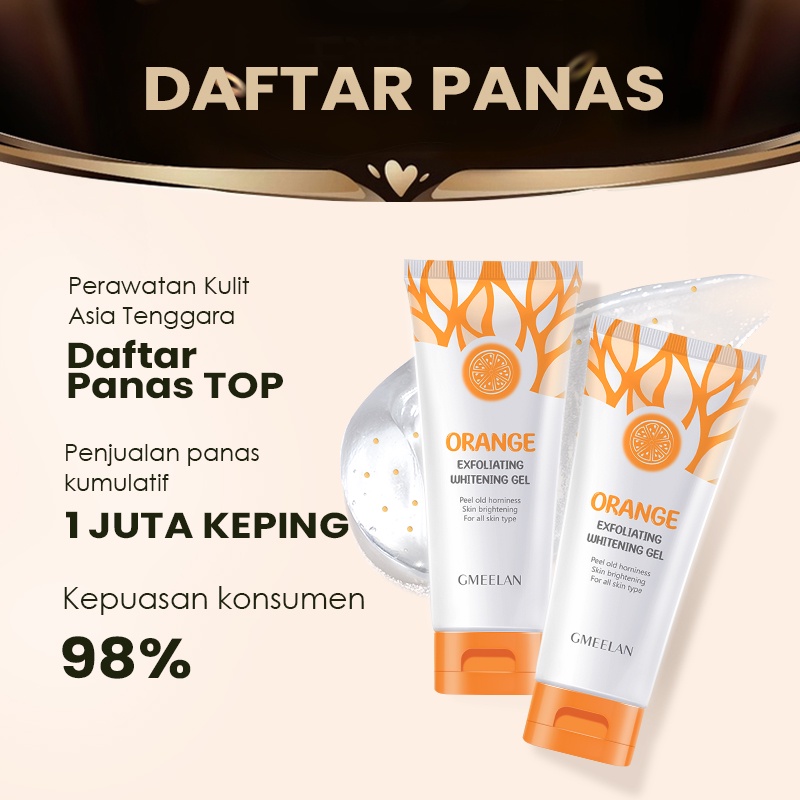 GMEELAN SET Orange Exfoliating Gel 50g+Gluta Lazy Cream 30g+Pemutih Ketiak Underarm 30g+Skin Care Essential Oil Soap 100g