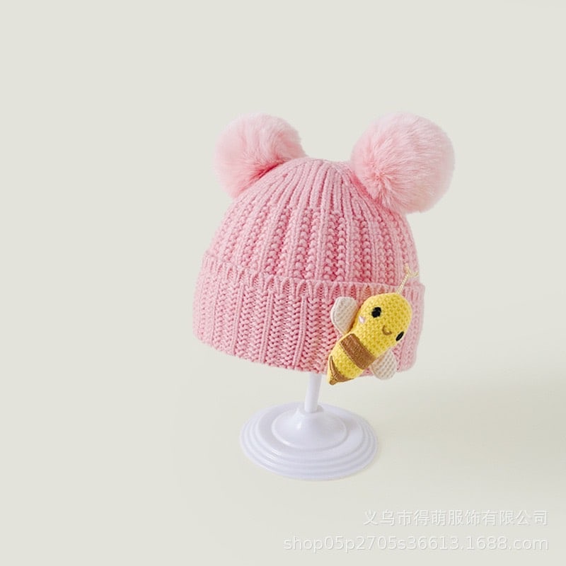 LIN8050 -TOPI KUPLUK RAJUT BAYI LEBAH BEE