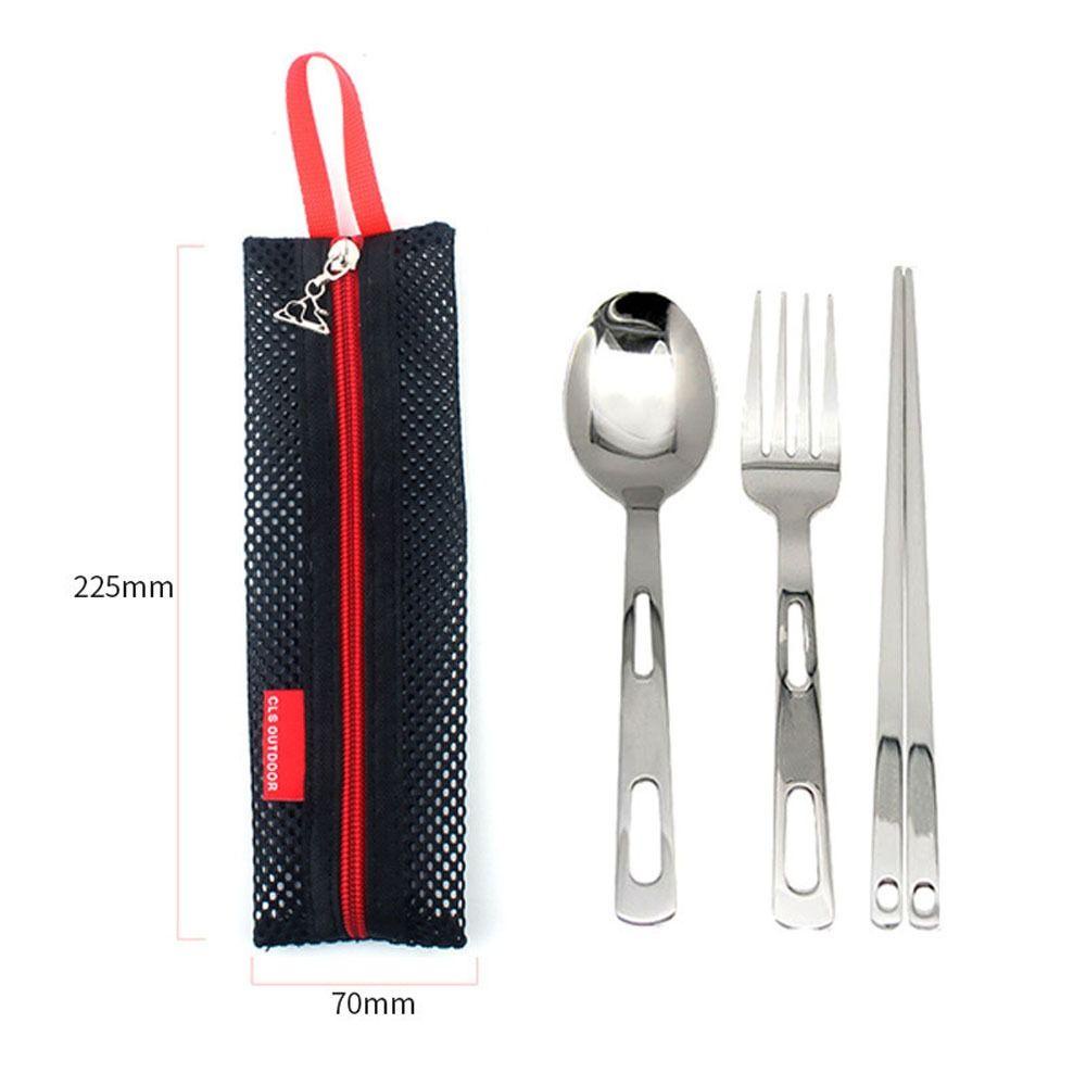 Lanfy Set Peralatan Makan Outdoor Portable Sumpit Garpu Sendok Alat Dapur Piknik Peralatan Makan Camping Peralatan Makan Outdoor