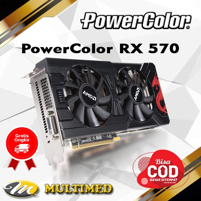 VGA Card PowerColor Radeon RX 570 4GB GDDR5 PCIE 3.0