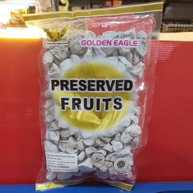 

Golden Eagle Manisan Buah Plum Kering ( White Prune Flesh ) 500gr