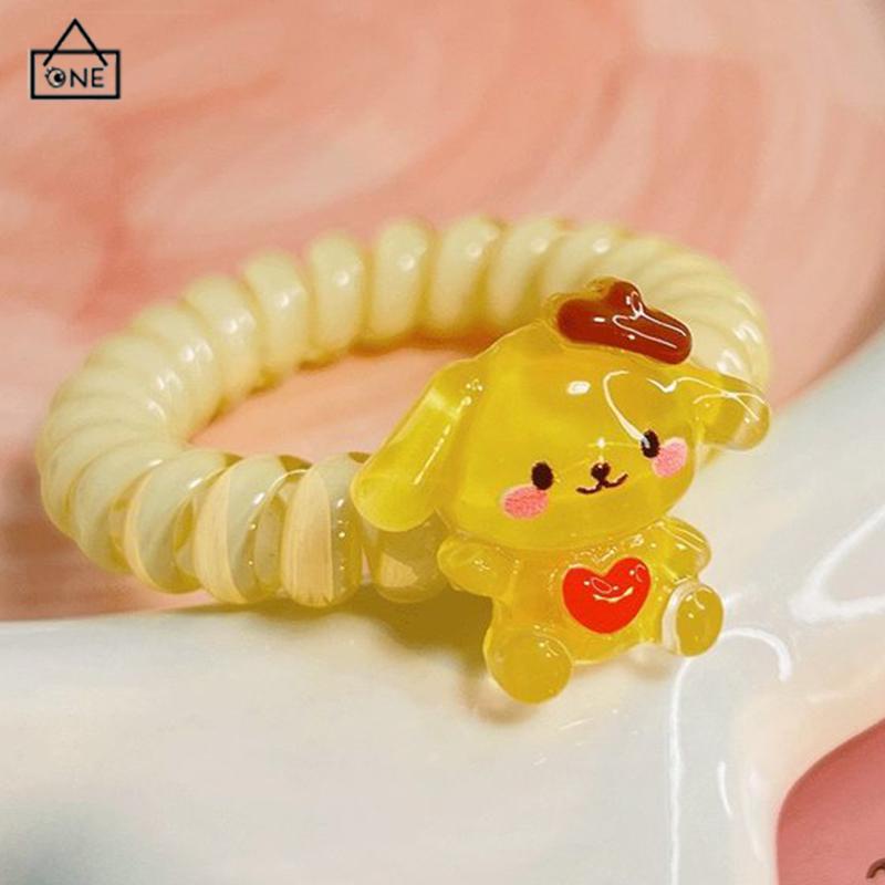 COD❤️Gelang Telepon Kartun Coil Karet Gelang Kecil Perempuan Tali Kepala Lucu Serbaguna-A.one