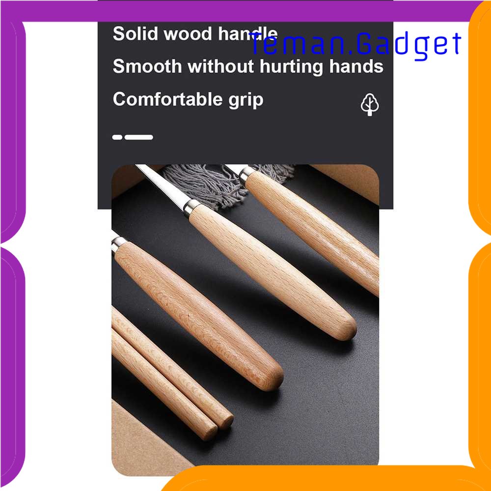 TG - DPR BearPaw Set Perlengkapan Makan Sendok Garpu Pisau Sumpit Wooden Handle - KA2020