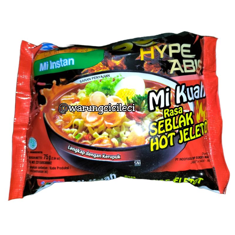 

INDOMIE RASA SEBLAK HOT JELETOT 75g