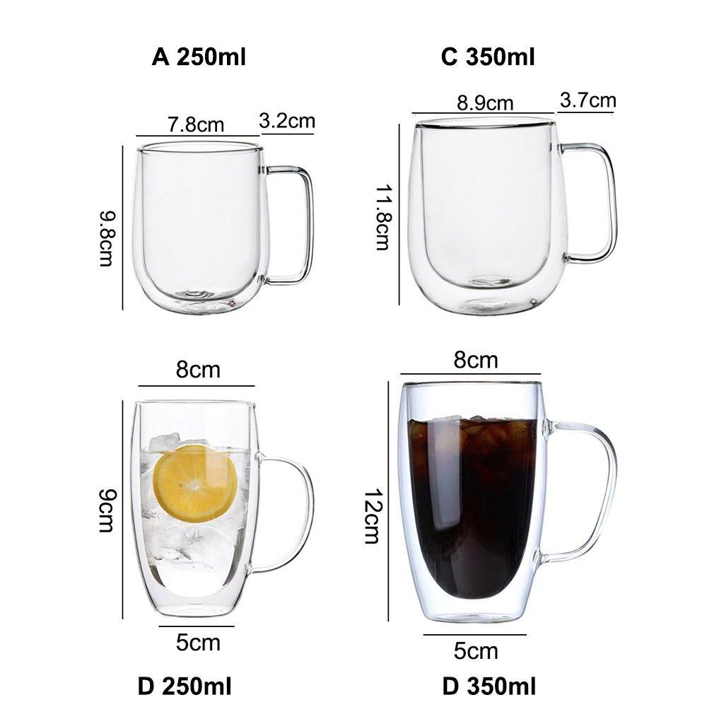 Gelas Kaca Nanas Double Wall Tahan Panas Anti Panas Mini Whisky Cup High Borosilicate Espresso Coffee Cup Transparan Bening