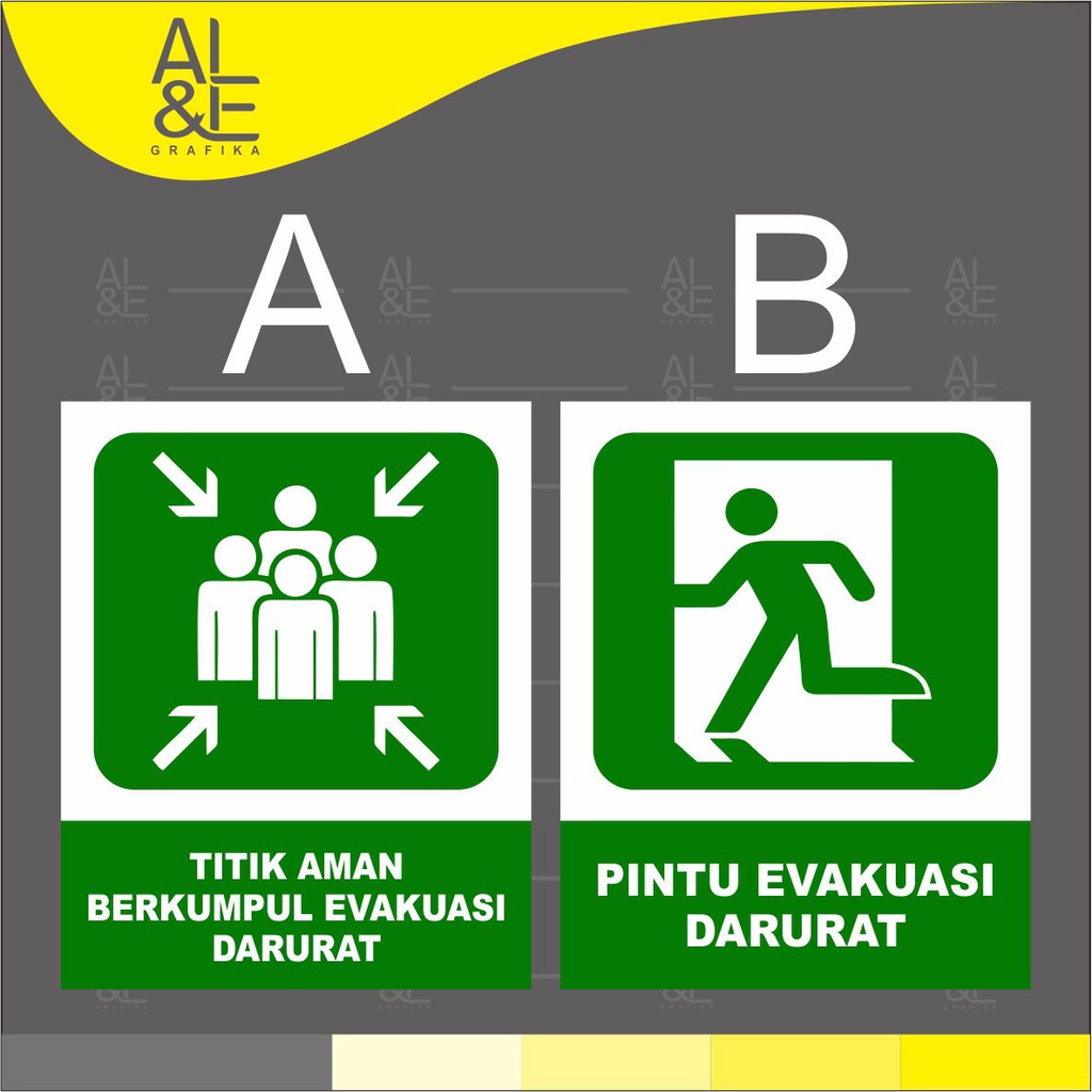 

052 STIKER EVAKUASI SAFETY K3_ RITRAMA INDOOR PREMIUM