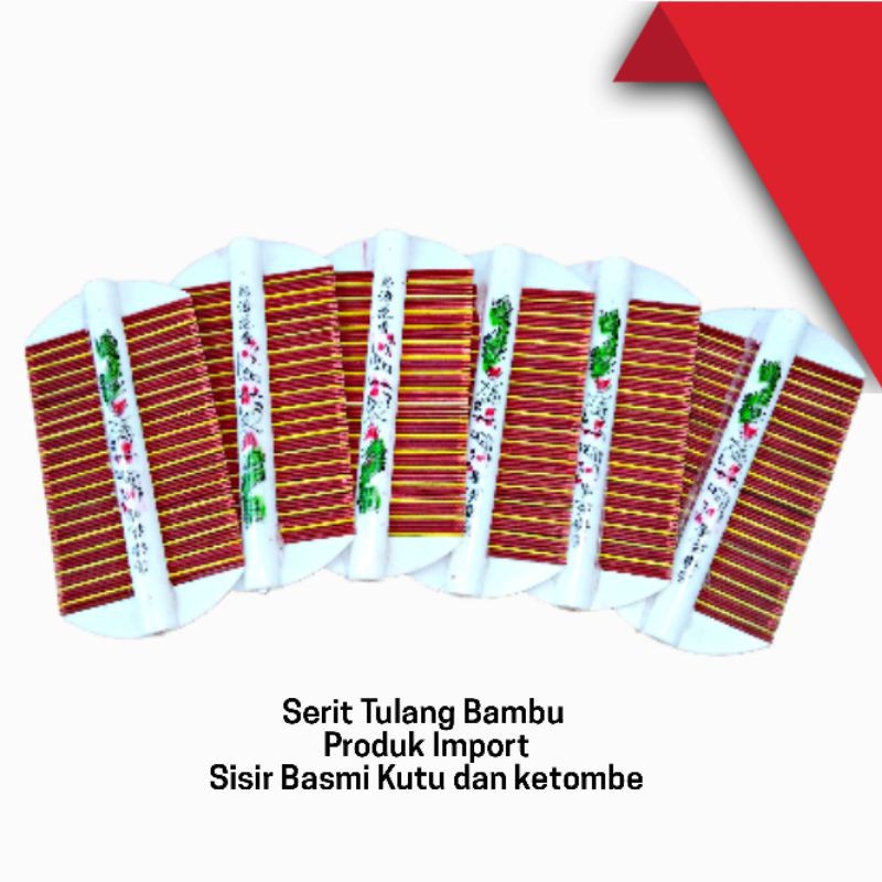 (JB99) Serit Tulang Bambu / Sisir Basmi kutu dan Ketombe