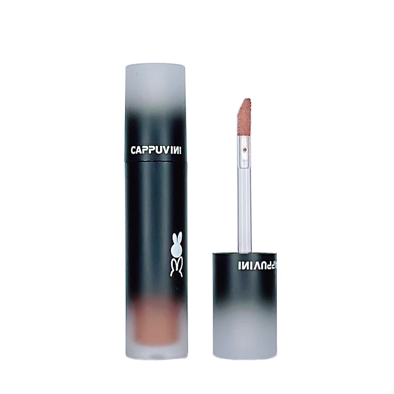 Cappuvini Matte Lip Glaze Dark Series Lipstick Warna Gelap Cappuvini Lipstick Matte Velvet Lip Gloss Waterproof Tahan Lama-7