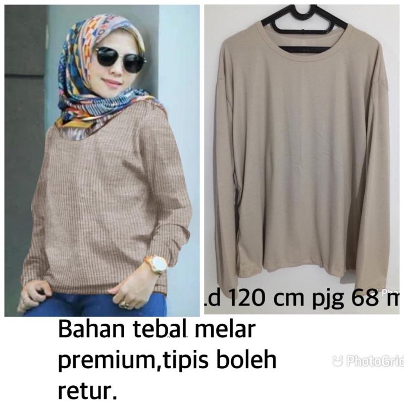 Atasan jumbo wanita / atasan muslim wanita / blouse lengan panjang wanita / kaos lengan panjang