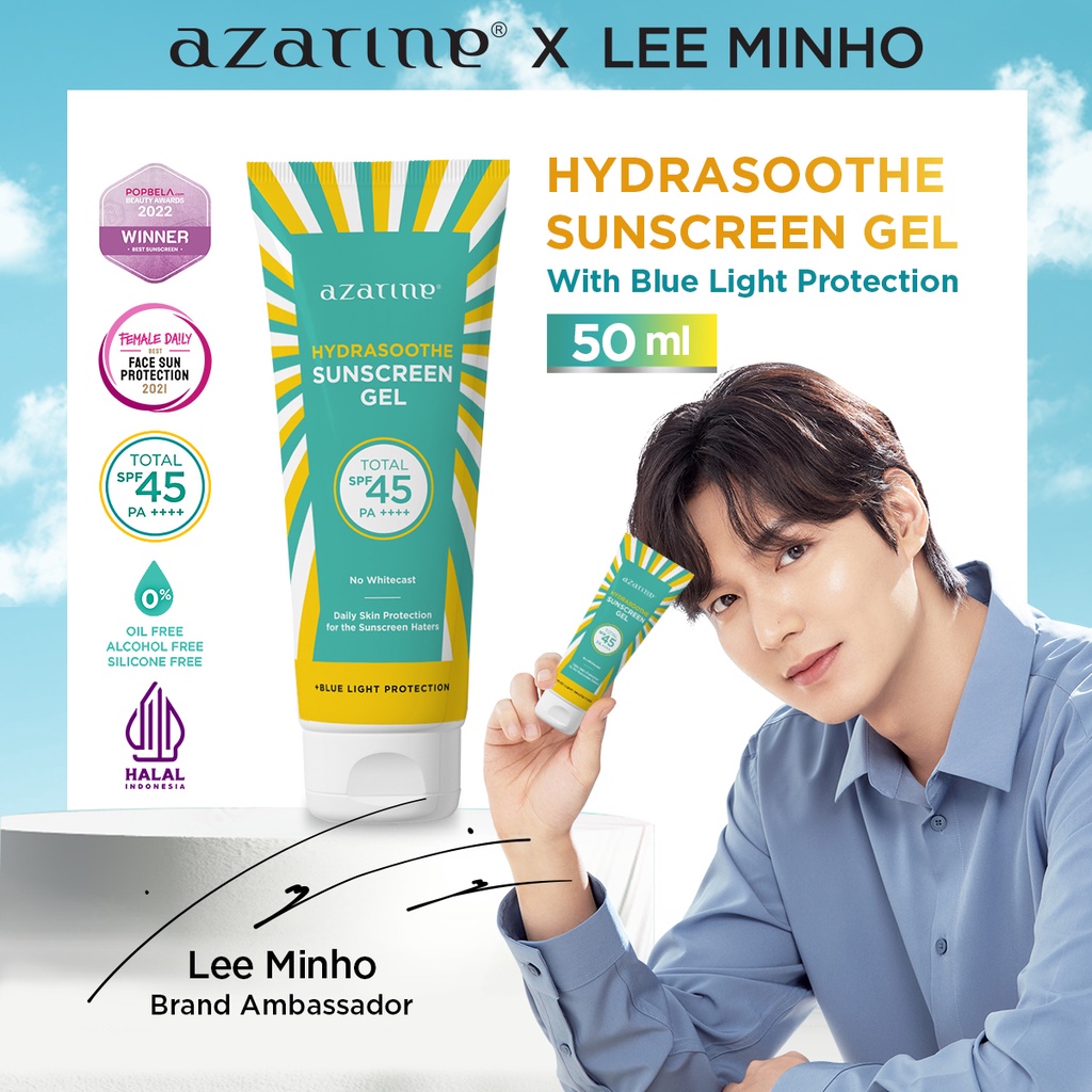 [GEL] Azarine Hydrasoothe Sunscreen Gel SPF45 PA++++ 50ml BEST SELLER sunscreen kulit berminyak berjerawat