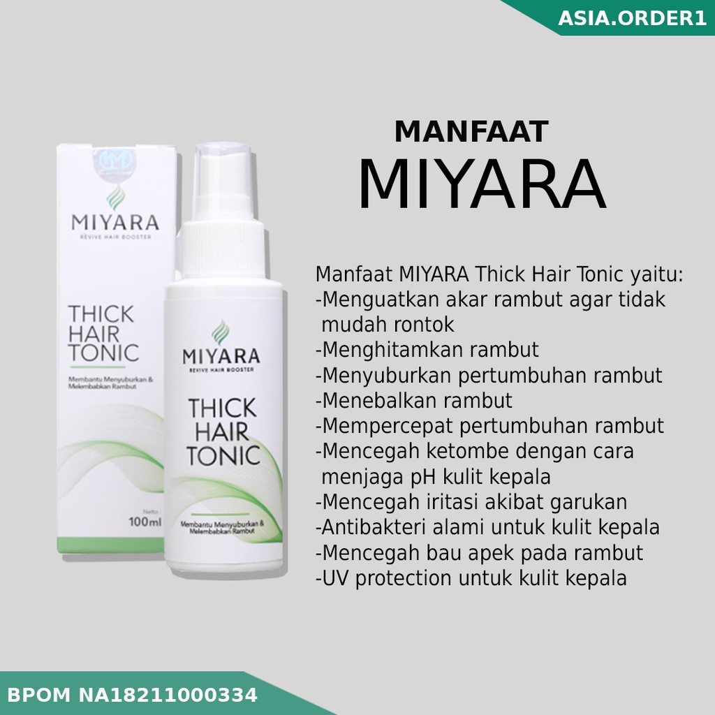 Miyara Hair Tonic 100 ml - Perawatan Rambut Rontok dan Berketombe