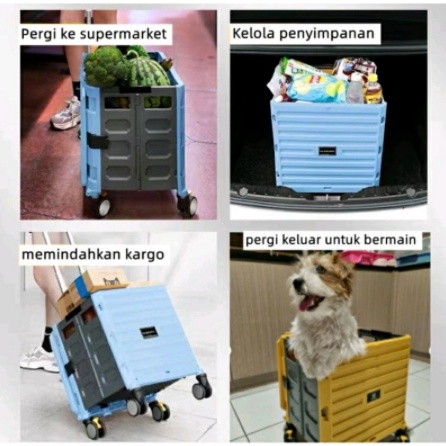 TROLLEY KERANJANG LIPAT FOLDED TROLLEY DOG STROLLER TROLLEY BARANG