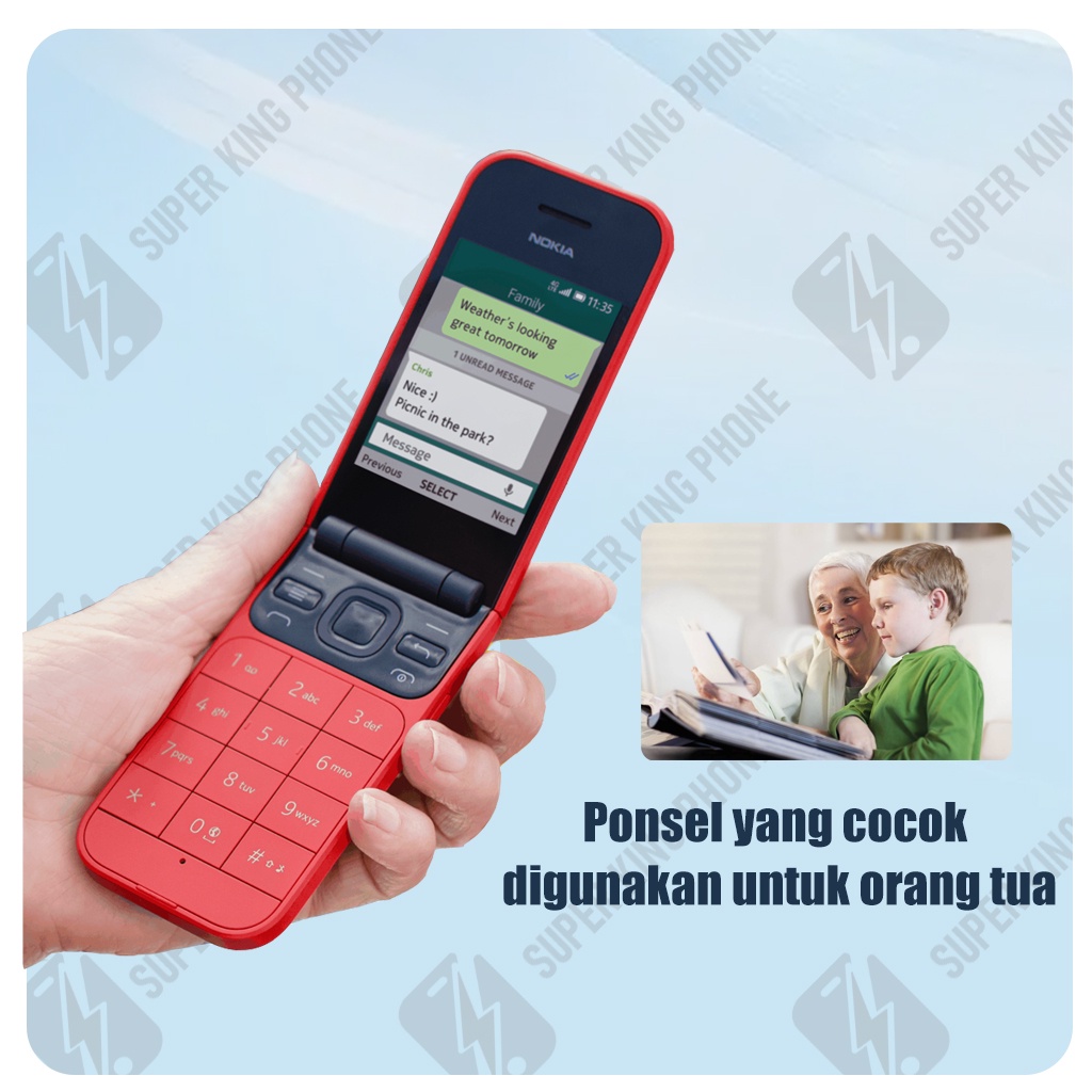 Super King NOKIA 2720 FLIP Phone 2G DUAL SIM GARANSI HP JADUL NOKIA JADUL LIPAT