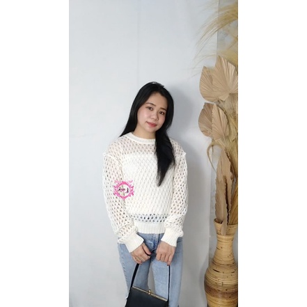 FX SHOP FLOWY TOP 2IN1 RAJUT / ATASAN + INNER / FASHION WANITA