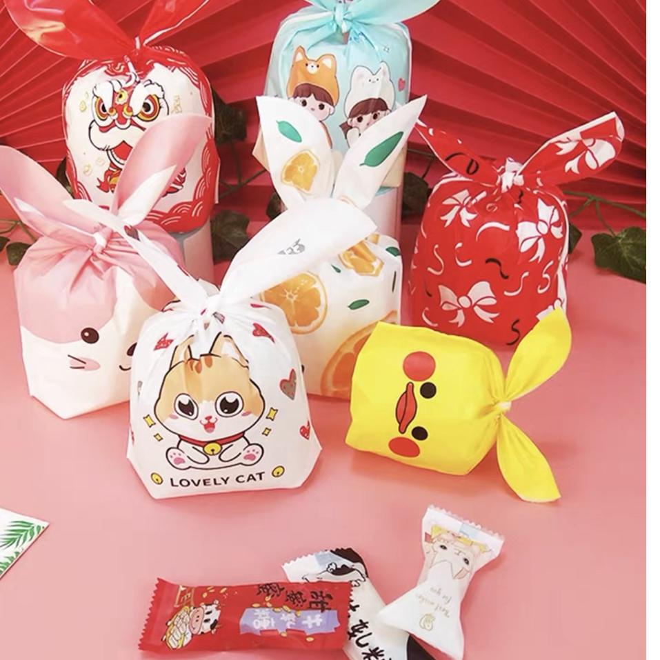 

™ 10 pcs MIX Plastik Rabbit Ear Bag Goodie Bag souvenir man yue ぽ