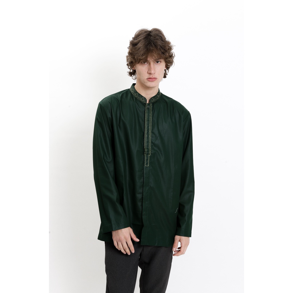 Preview Baju koko Itang Yunasz Limited Panjang Hijau Briona