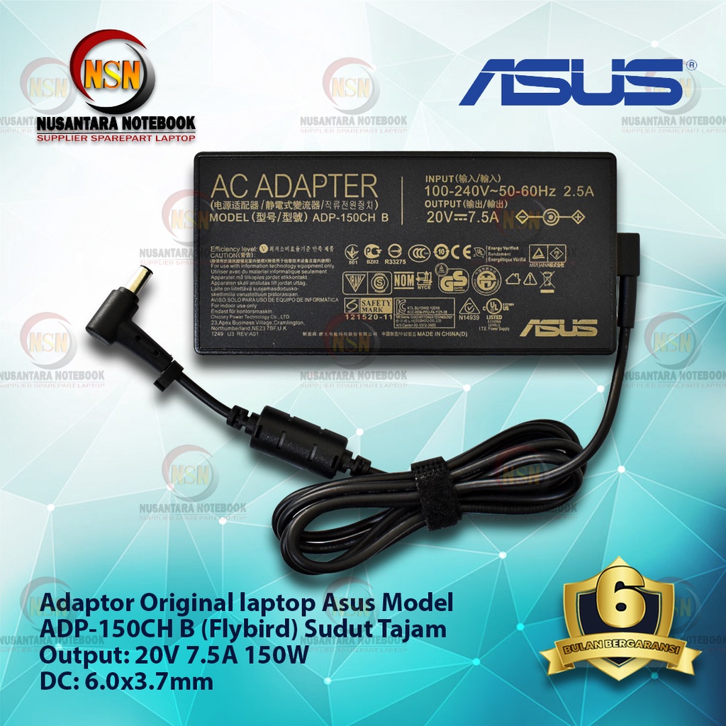 Adaptor Original Laptop Asus ADP-150CH B (Flybird) 20V 7.5A 150W DC 6.0x3.7mm