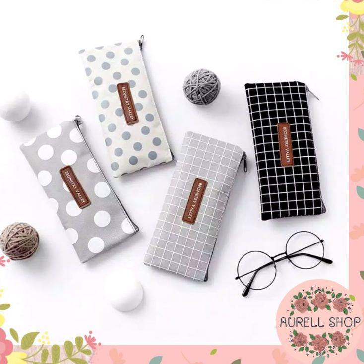 

ゾ Tempat Pensil Geometry Valley Pencil Case Impor / Tempat Kosmetik / Tepak Pensil ㊍