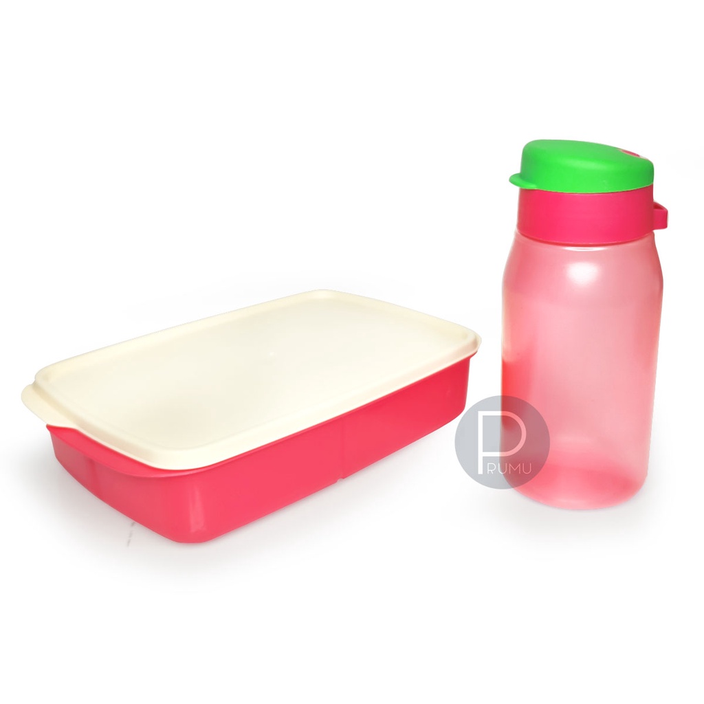 PRUMU Lunch Box Set Kotak Bekal Botol Minum - Kotak Makan - Botol Air - Lunch Box