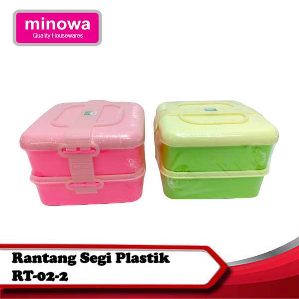 Minowa Rantang Segi Plastik 2 susun / Rantang susun
