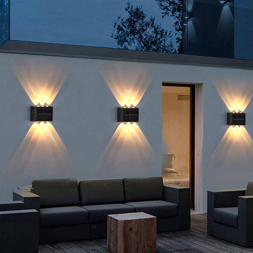 Lampu Hias Pemandangan Luar Ruangan Tahan Air Lampu Saklar Otomatis Hemat Energi Lampu LED Tenaga Surya Luminous Wall Lamp Untuk Halaman Taman Balkon Mall