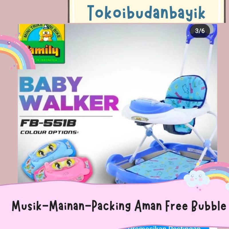 Bisa COD Free Bubble wrap babywalker family Musik Mainan Dorongan