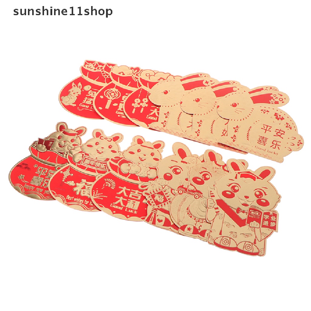 Sho 6Pcs 2023tahun Kelinci Festival Paket Merah Amplop Merah Tahun Baru N