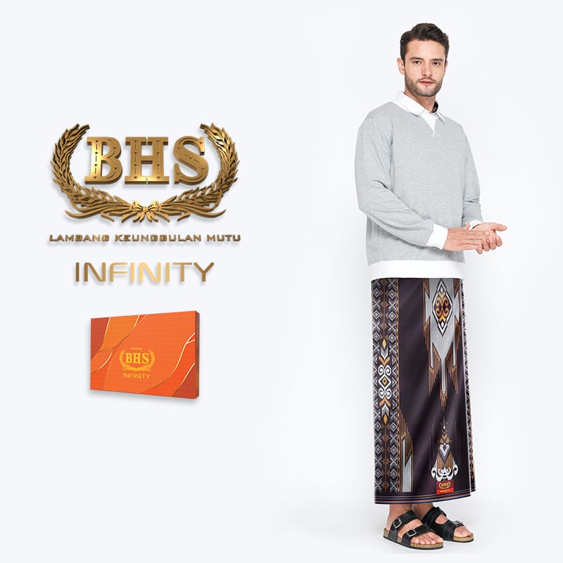 Sarung BHS Infinity Gold Motif PKD Coklat