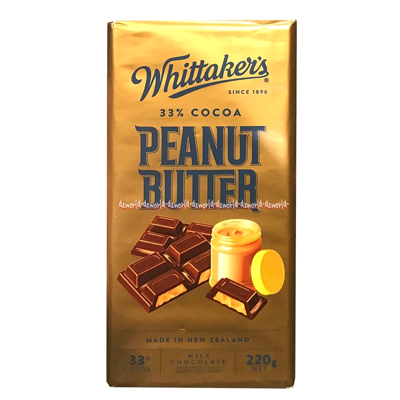 Whittaker's Peanut Butter 220gr Sensasi Coklat Terbaik Whittakers Cokelat Kacang Mentega Whitaker Wittakers 33 Cocoa Kokoa