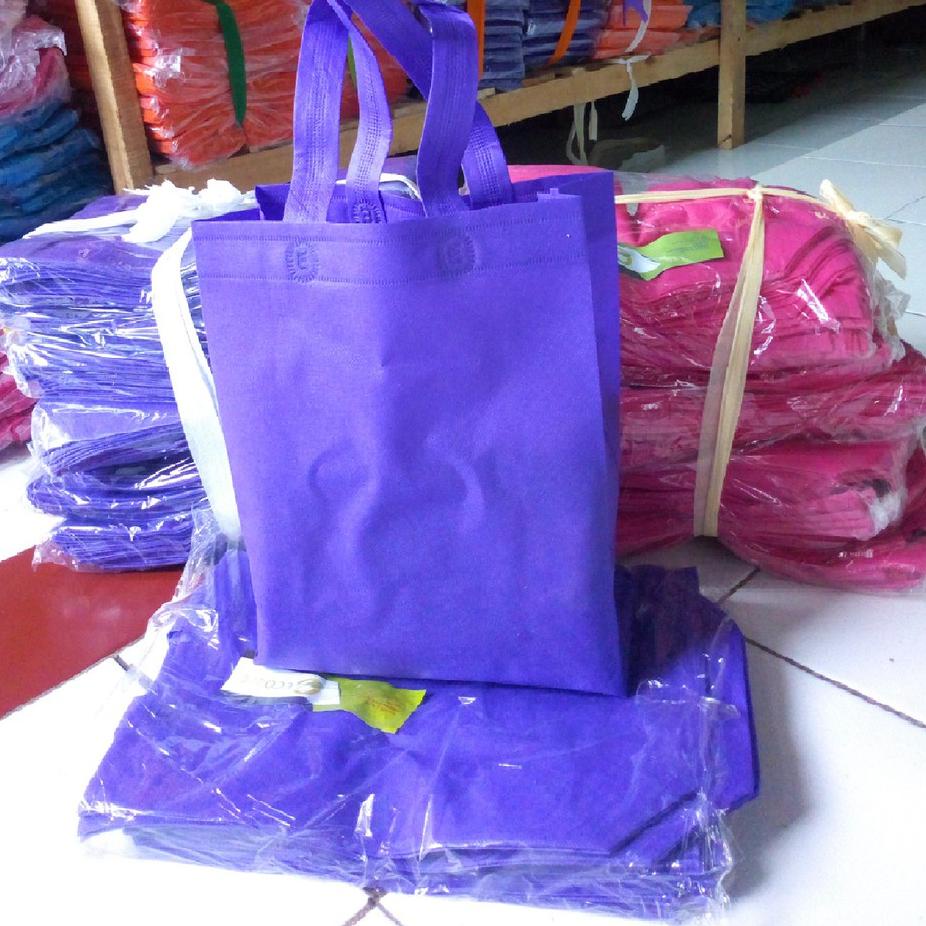 

♥@♥ 1 Lusin isi 12 Tas Kain Spunbond Jumbo Kotak / Handle Box Goodie Bag XL= 35x40x12 Kantong Sembako