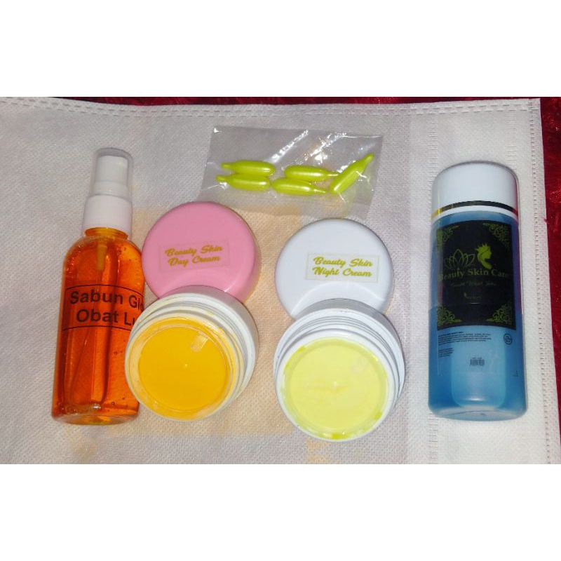 paket lengkap cream beauty skincare toner biru 60ml