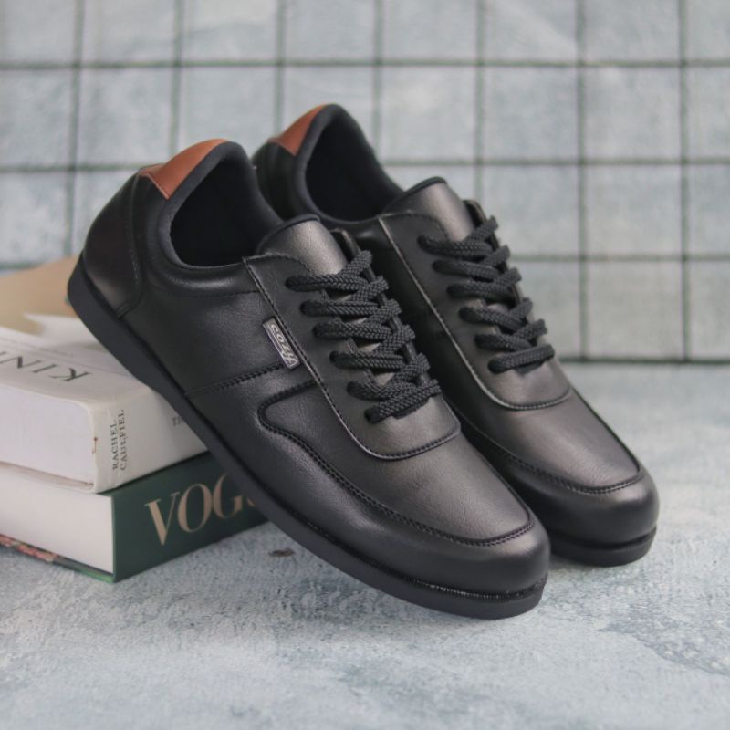 TERBARU Sepatu Formal Pria Hitam Kasual Casual Kulit PU Antislip Original Kets Kerja Kuliah