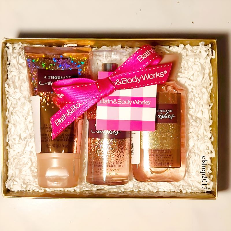 BBW A THOUSAND WISHES TRAVEL SIZE GIFT SET BATH &amp; BODY WORKS ATW PAKET