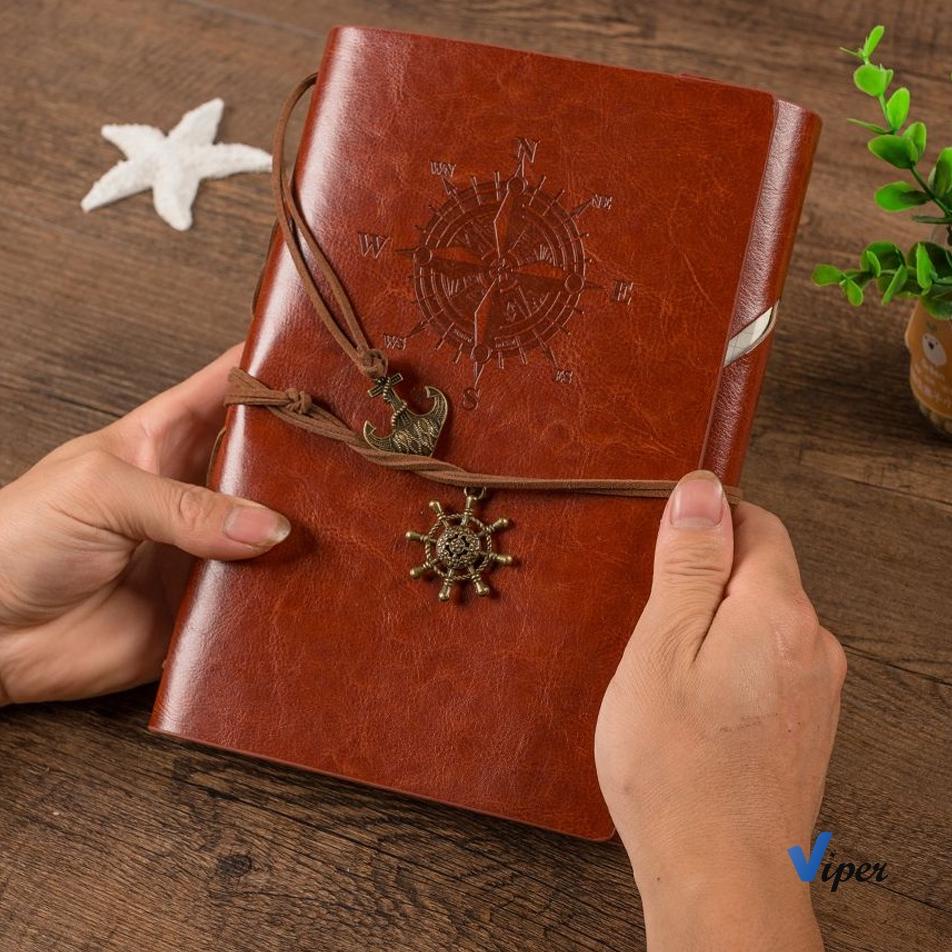 

[W-7O ✓] Buku Catatan Notebook A5 A6 Buku Diary Aesthetic Gaya Retro Binder Unik Cover Kulit PU Leather-amanah