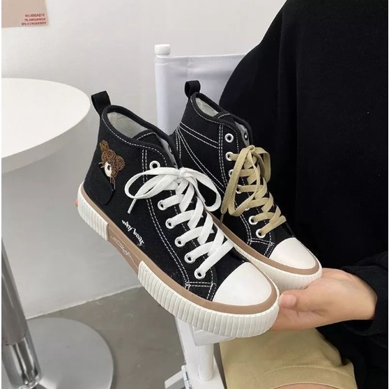 TERMURAH..!! Sepatu Sneakers Kanvas Wanita Semi Boots Korean Syle Best Quality why Bear BR-02