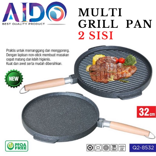 alat panggang alat grill panggangan 2 sisi Wajan Pemanggang Daging Alat Panggang Daging 2 sisi alat pemanggang BBQ ALAT PANGGANG