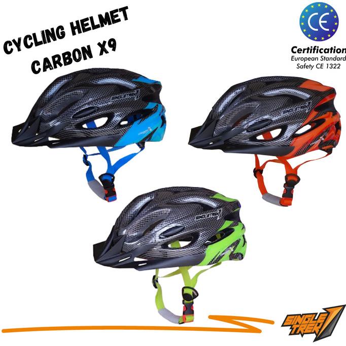 Promo  [BISA COD] Helm sepeda SingleTrek CarbonX Plain Color MTB Roadbike Seli Lipat TERLARIS TERPER