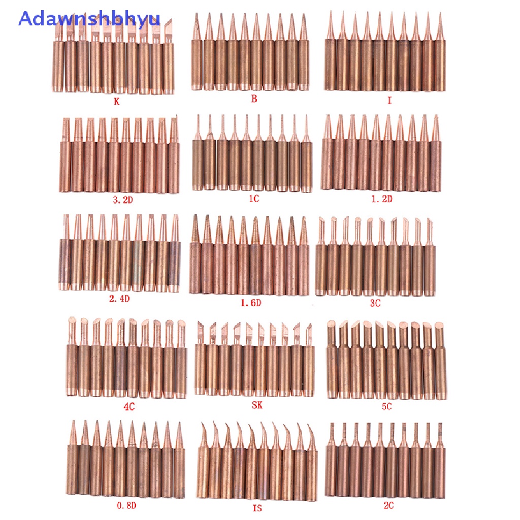 Adhyu 10pcs/lot 900m-t-k Ujung solder Tembaga diaic -free solder tip ID