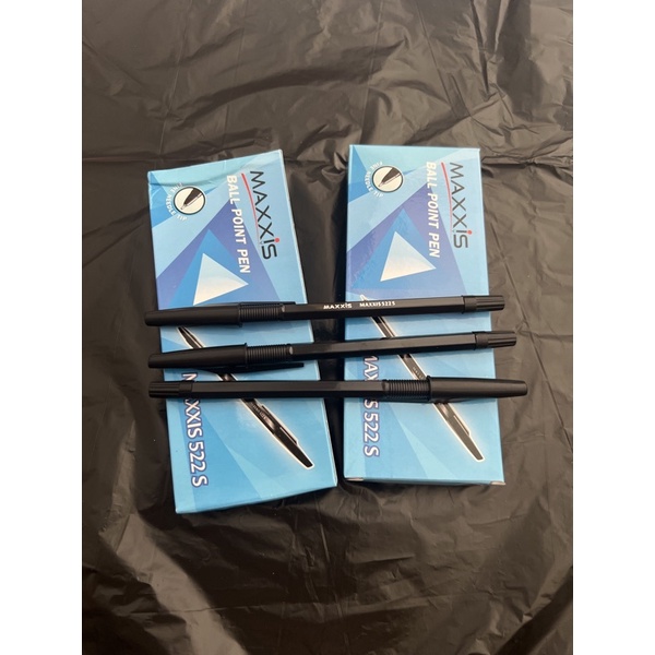 

[12 PCS / 1 LUSIN ] Pulpen Maxxis BallPoint Pen 522 S Hitam , Pulpen , pen