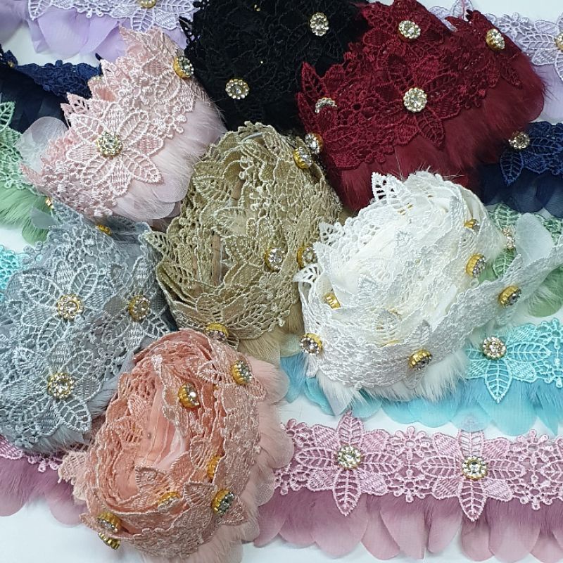 Renda PRADA+BULU+DIAMOND PER 40 cm dan 90 cm