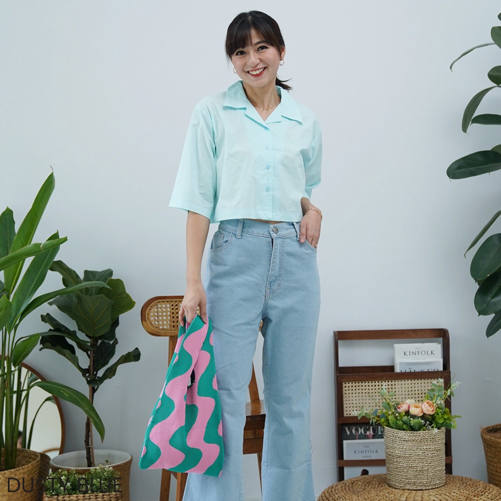 Crop Top Abigail Atasan Blouse Wanita