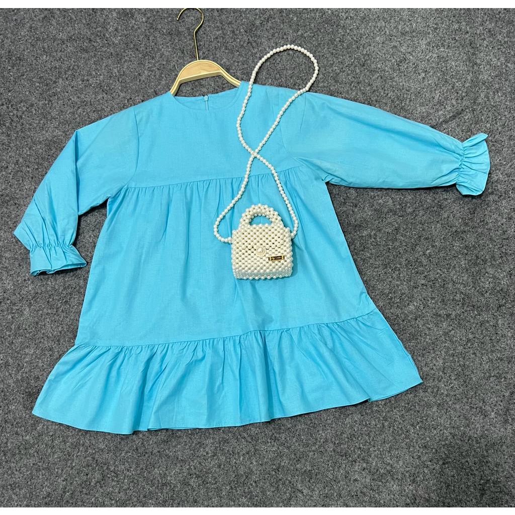 Jimmedy.id - Dress Anak Perempuan Simple Bahan Katun Umur 3-8 Tahun