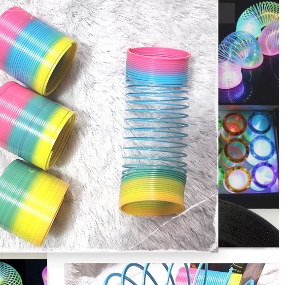 ☄️ ☄️ ⚡⚡Mainan Per Pegas Pelangi Slinky Spiral - Mainan Jadul||Mainan Anak Slinky Spiral Spring Rain