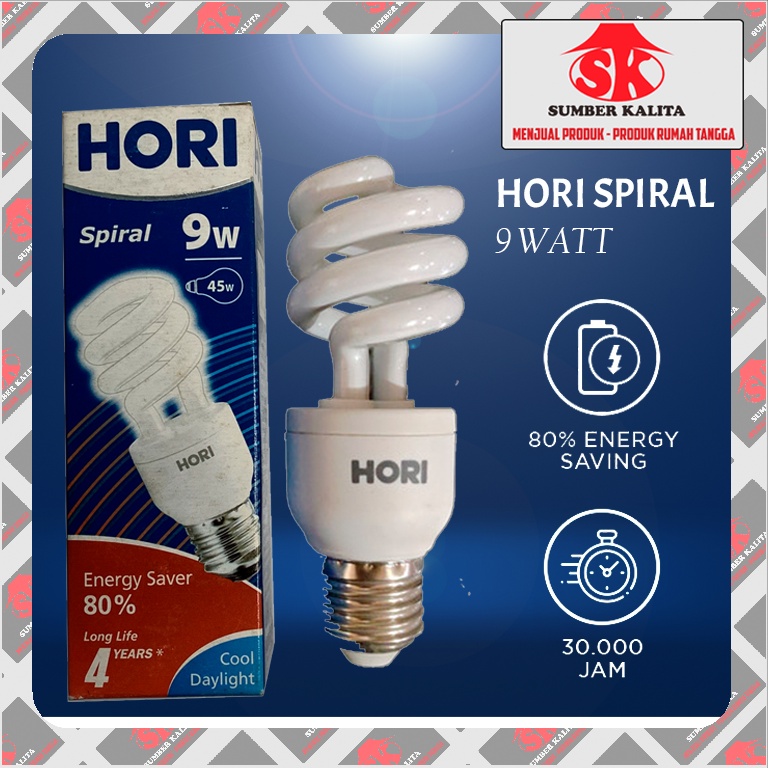 Jual Lampu Spiral Hemat Energi Hori Watt Cool Daylight Shopee Indonesia