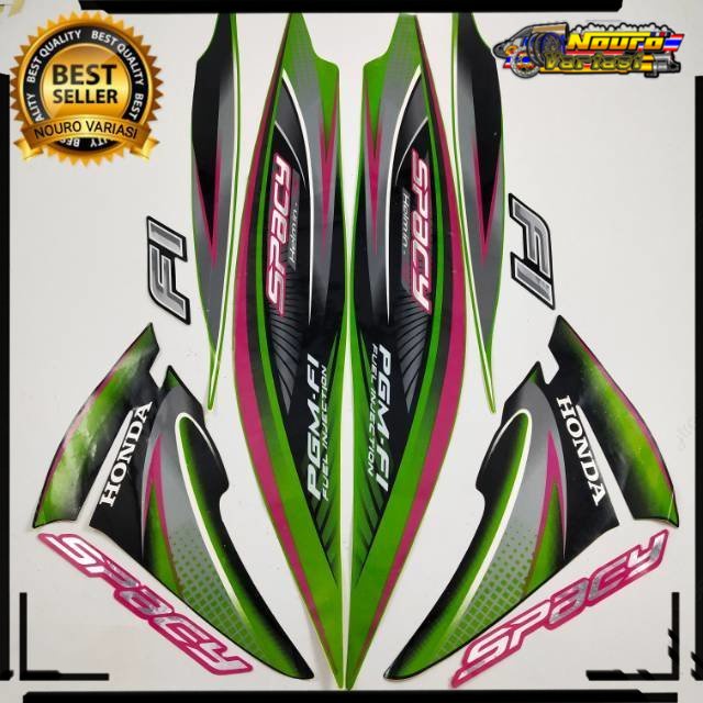 COD striping honda spacy fi 2012 hijau stiker motor list body standar kualitas  ter murah mantap