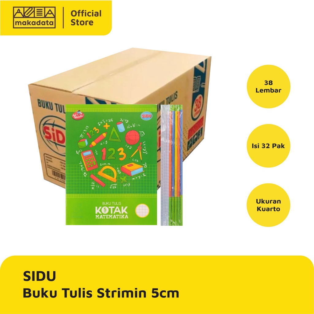 

BUKU TULIS STRIMIN / KOTAK KECIL 5MM 38 LEMBAR SIDU (1 BOX) MURAH