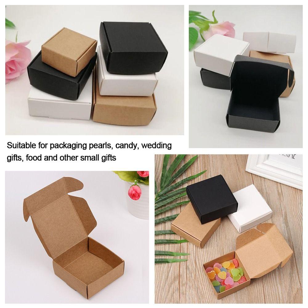 R-flower 10pcs Kraft Kotak Mini DIY Dekorasi Pernikahan Packing Perhiasan Kraft Kardus Karton Box Candy Box